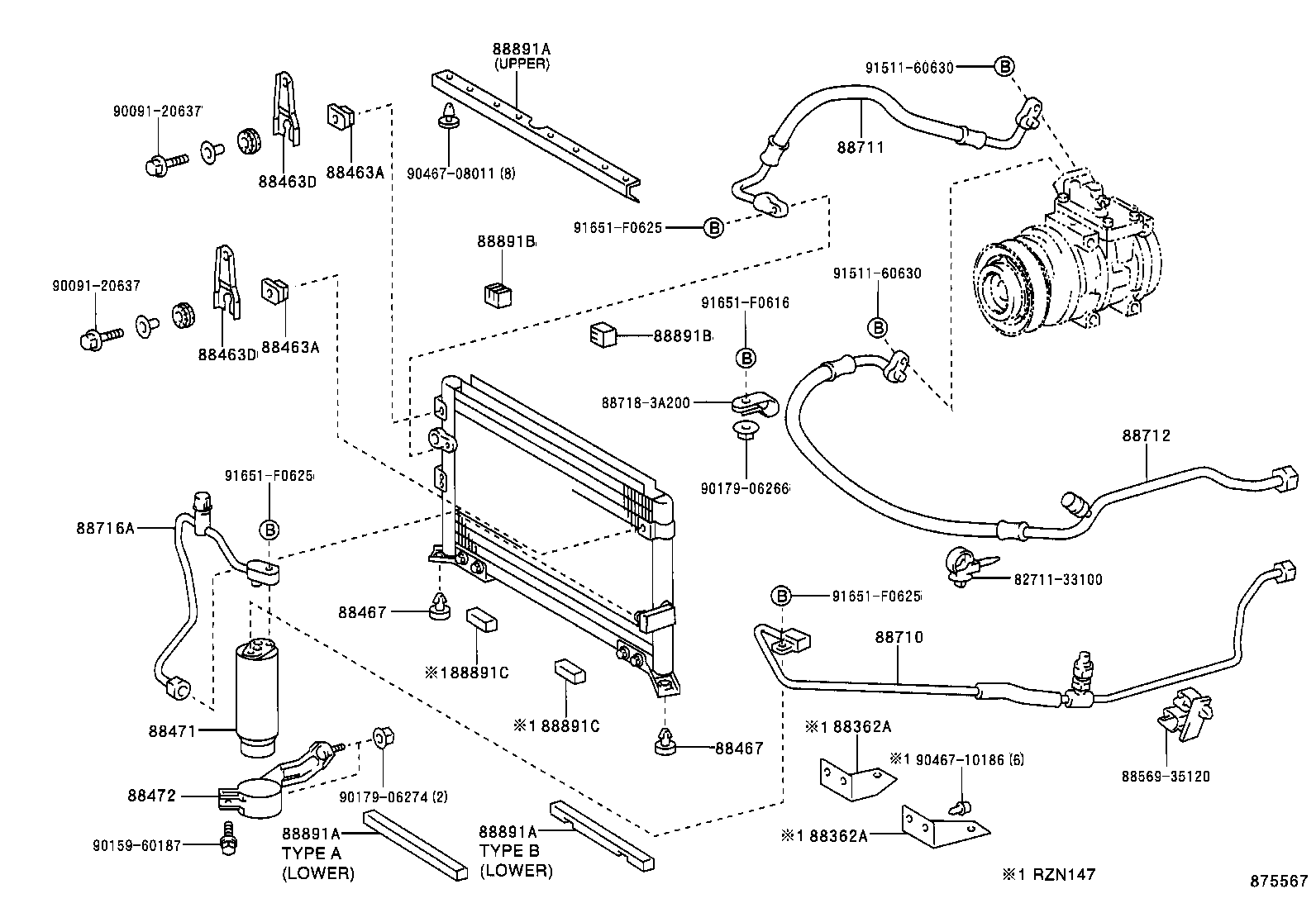  HILUX |  HEATING AIR CONDITIONING COOLER PIPING