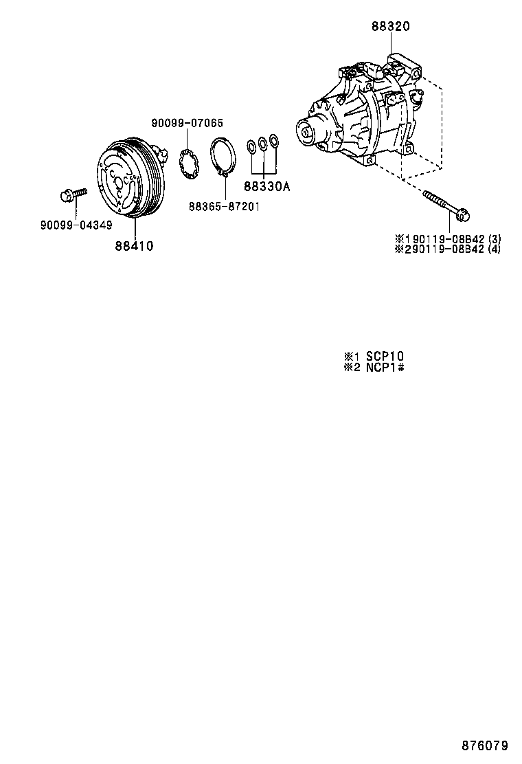  YARIS ECHO 3D 5D |  HEATING AIR CONDITIONING COMPRESSOR