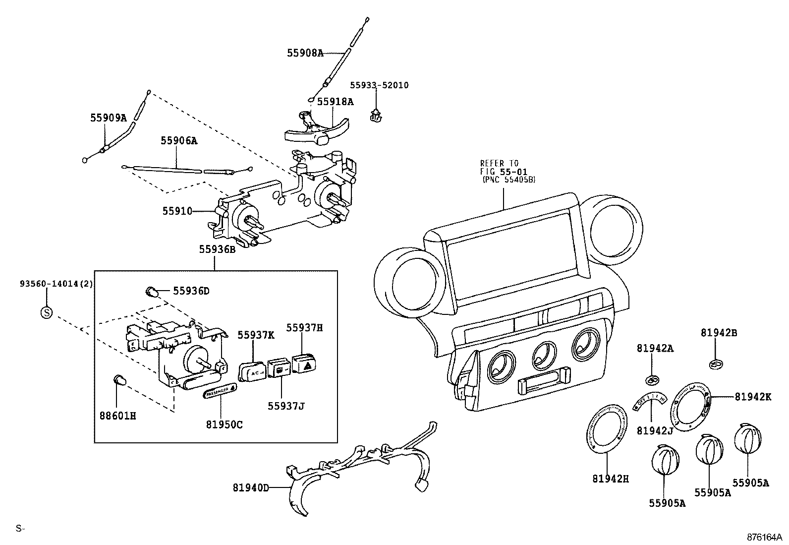  TOYOTA XA |  HEATING AIR CONDITIONING CONTROL AIR DUCT