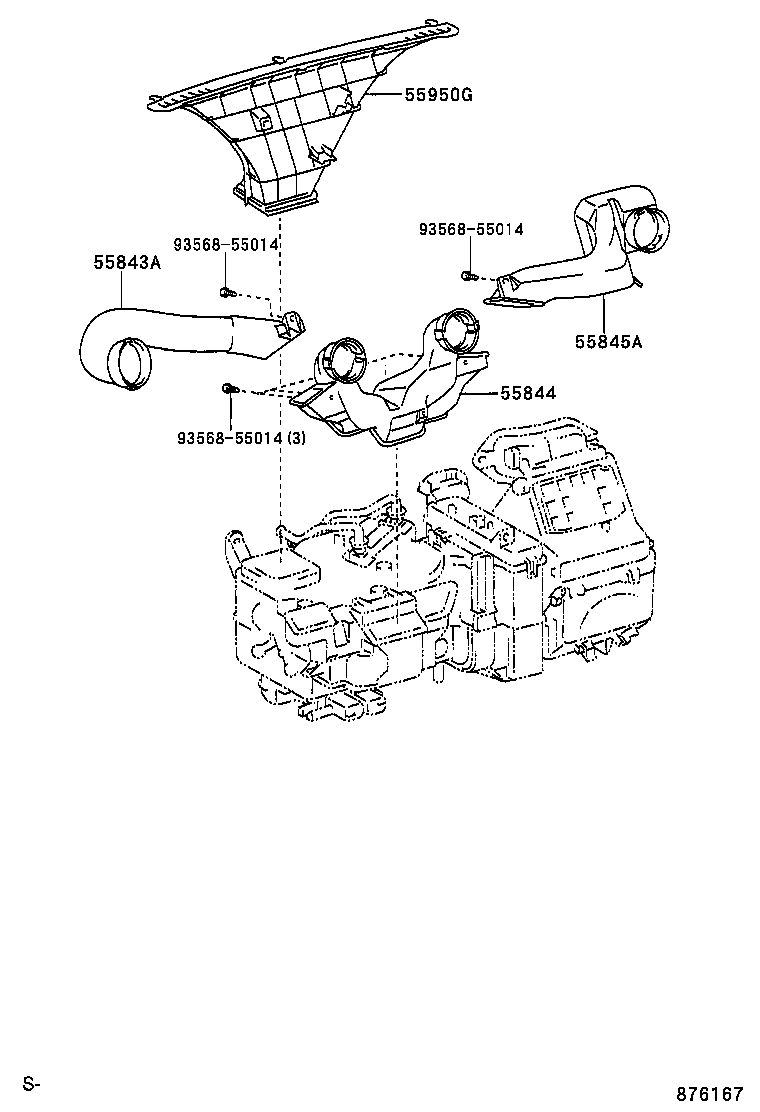  TOYOTA XA |  HEATING AIR CONDITIONING CONTROL AIR DUCT