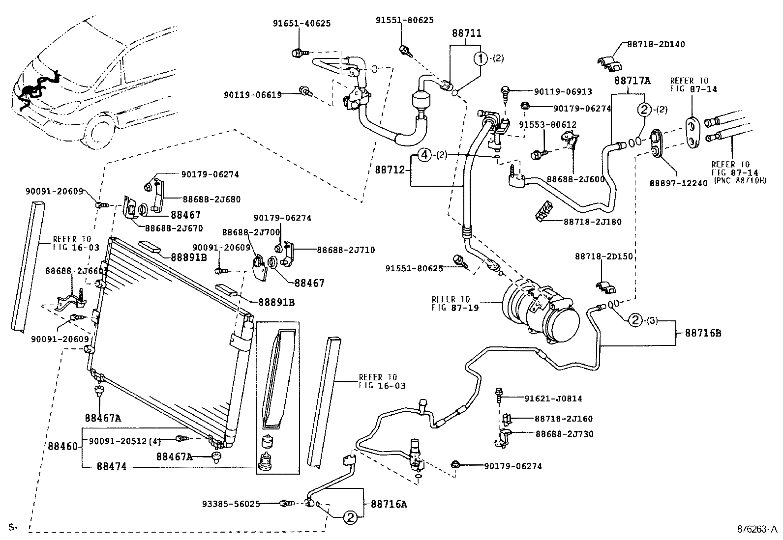  PREVIA TARAGO |  HEATING AIR CONDITIONING COOLER PIPING