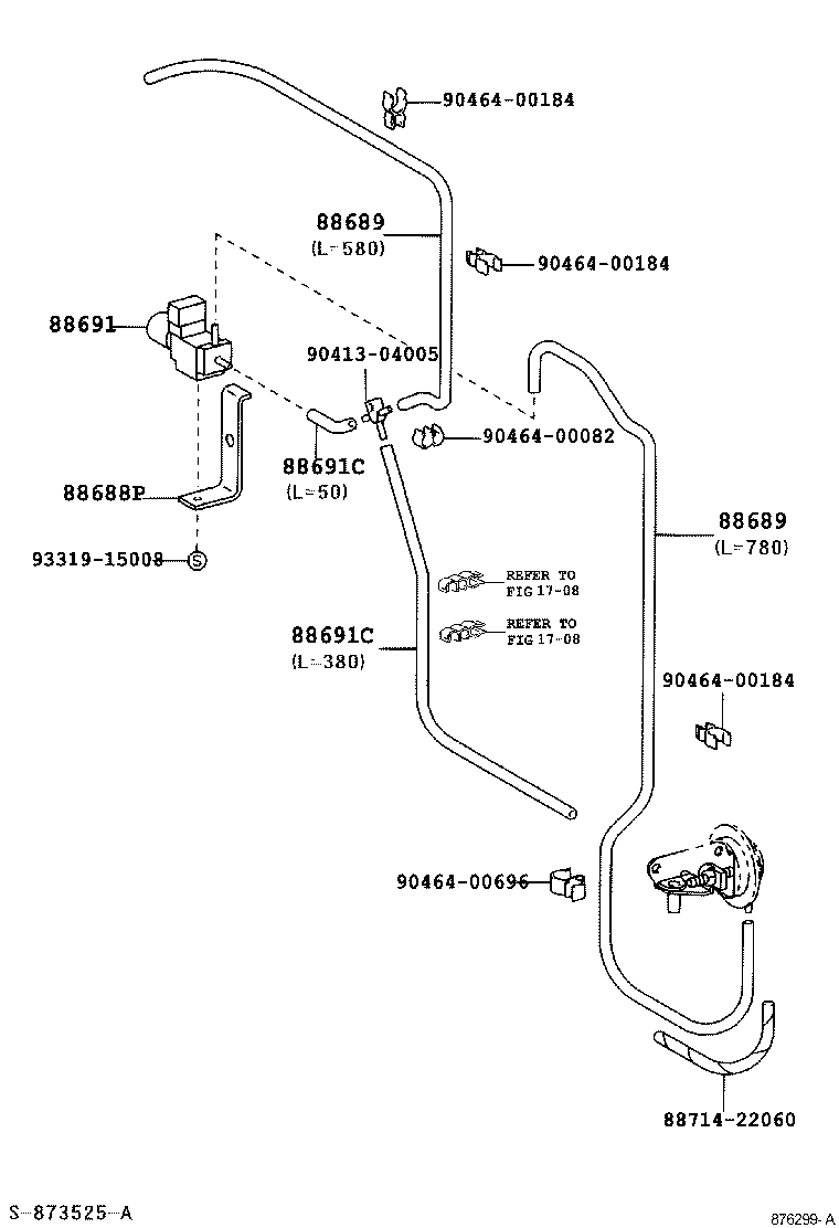  HIACE VAN COMUTER |  HEATING AIR CONDITIONING VACUUM PIPING
