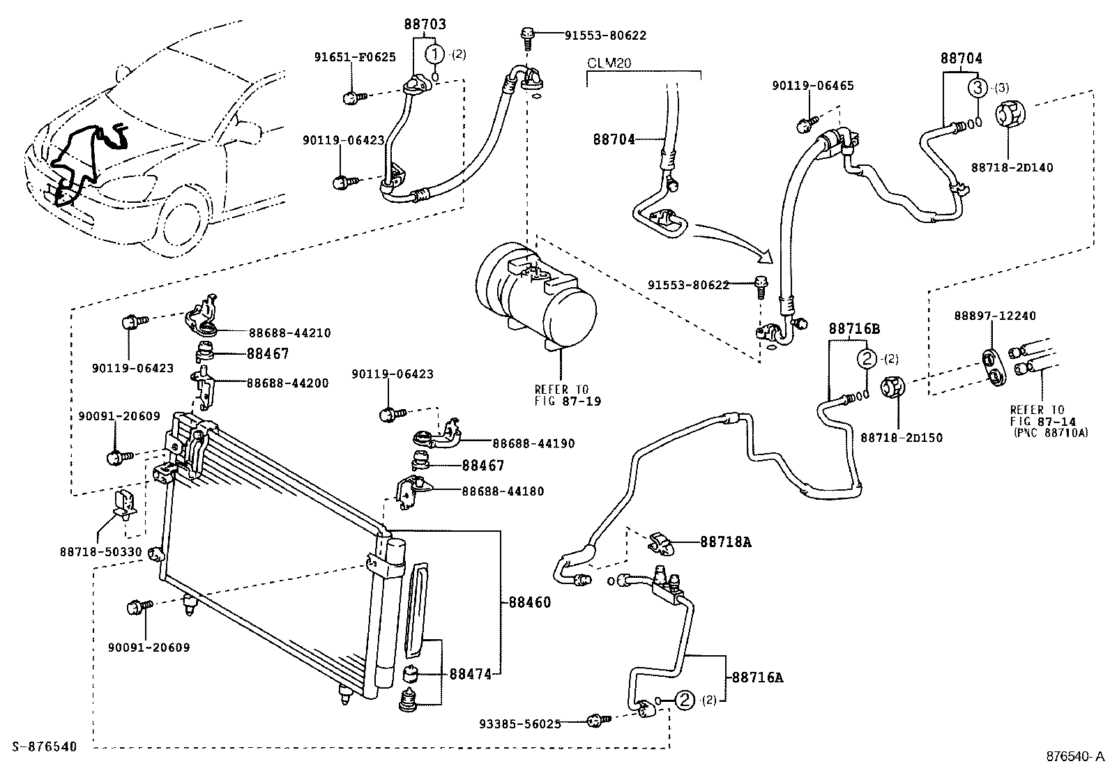 PICNIC AVENSIS VERSO |  HEATING AIR CONDITIONING COOLER PIPING