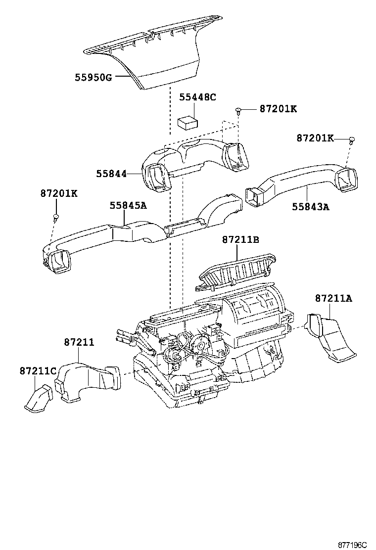  HILUX |  HEATING AIR CONDITIONING CONTROL AIR DUCT