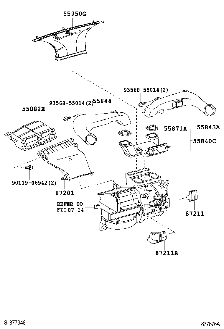  YARIS |  HEATING AIR CONDITIONING CONTROL AIR DUCT