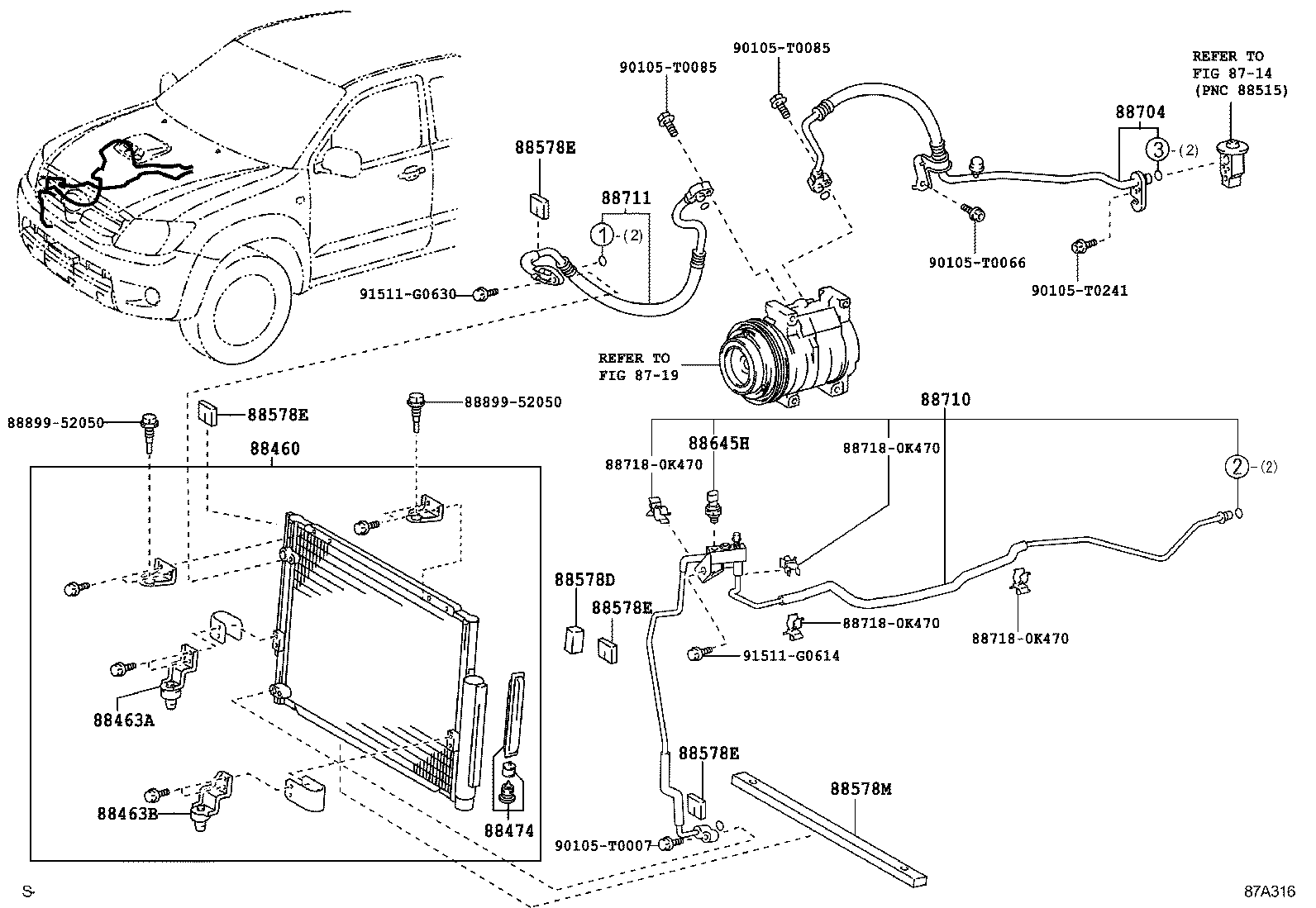  HILUX |  HEATING AIR CONDITIONING COOLER PIPING