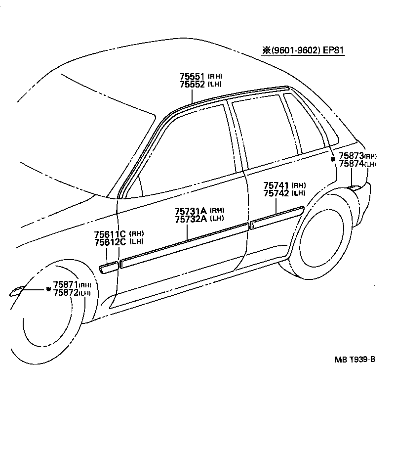  STARLET |  SIDE MOULDING