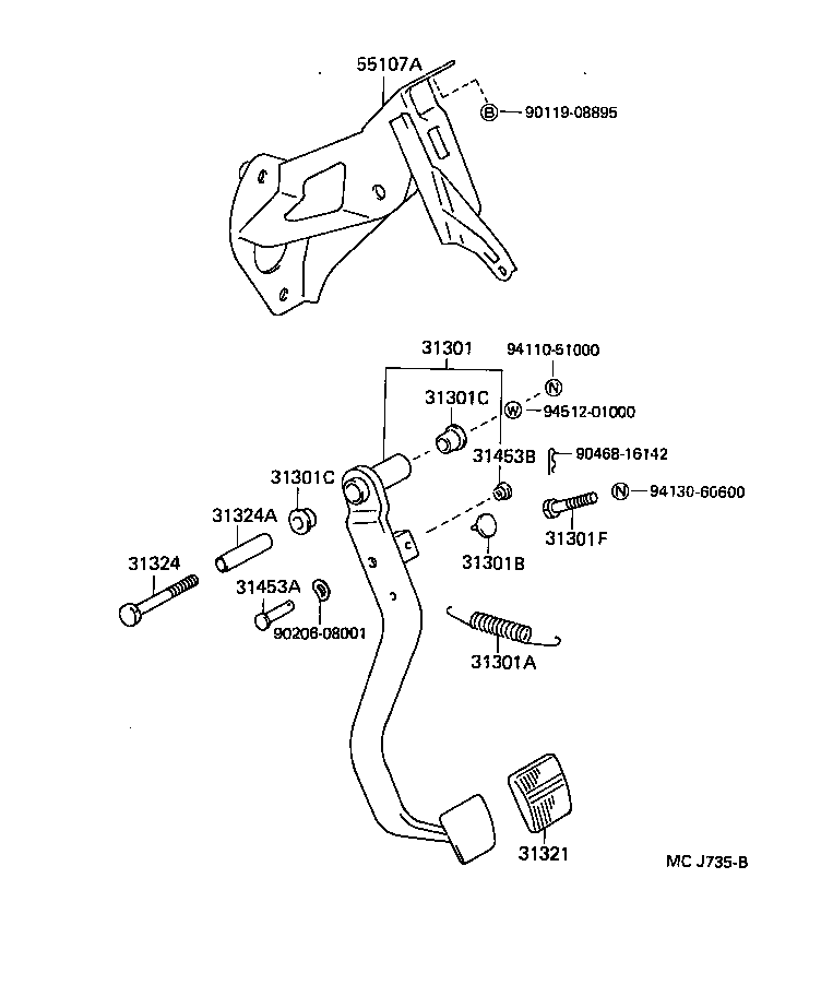  STARLET |  CLUTCH PEDAL FLEXIBLE HOSE