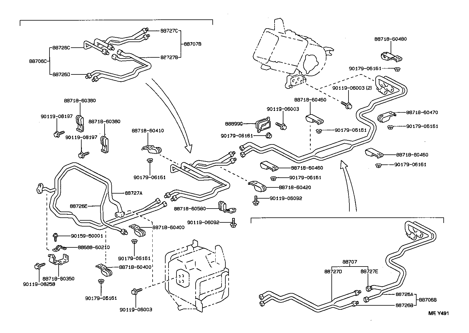  LAND CRUISER 80 |  HEATING AIR CONDITIONING COOLER PIPING