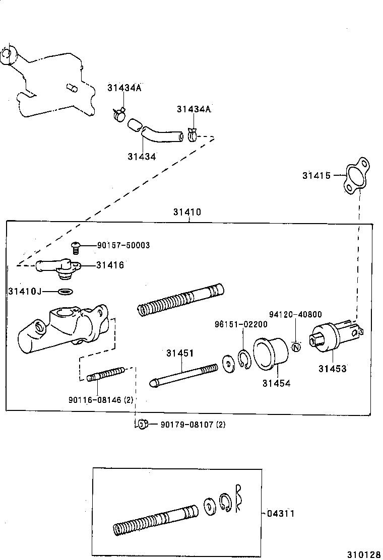  PREVIA |  CLUTCH MASTER CYLINDER
