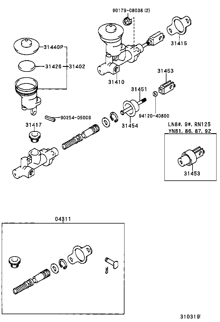  HILUX 2WD |  CLUTCH MASTER CYLINDER