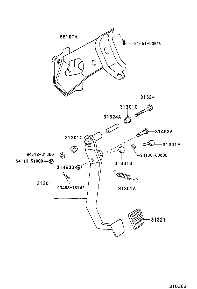  STARLET |  CLUTCH PEDAL FLEXIBLE HOSE