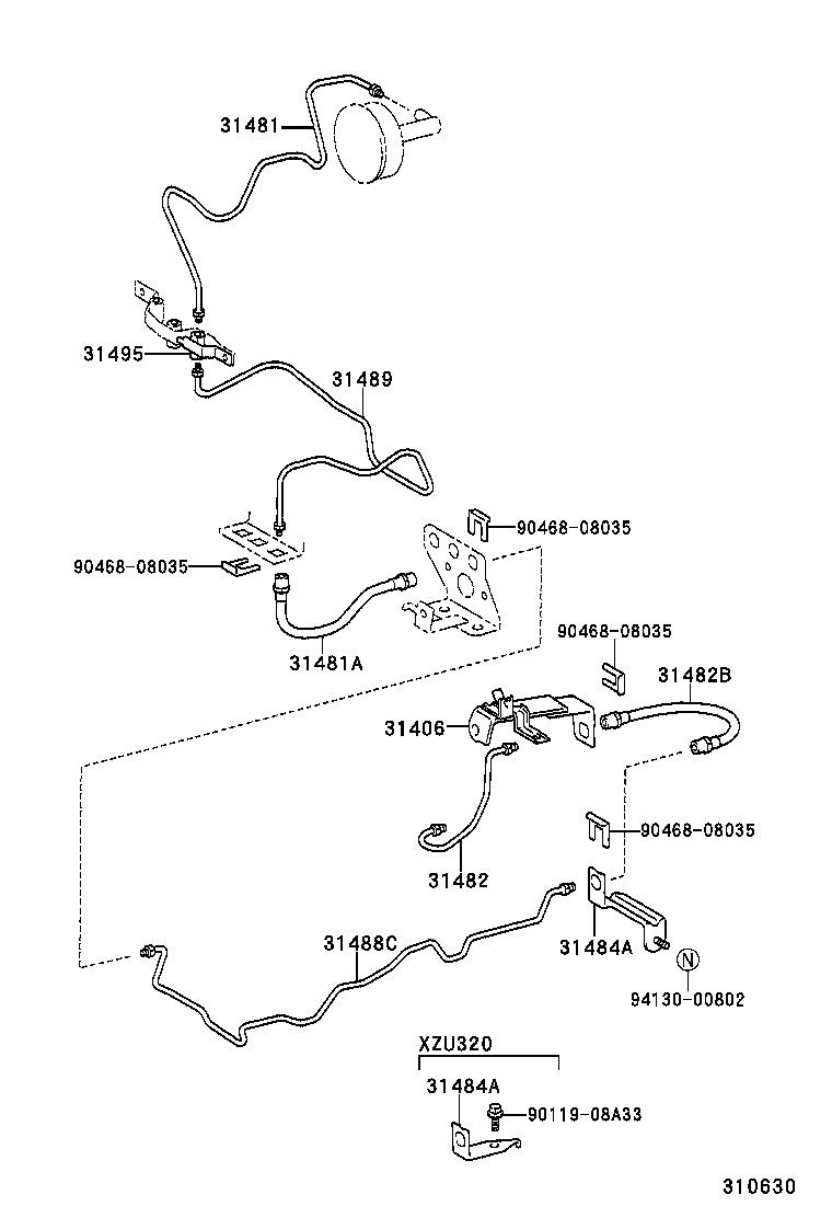  DYNA |  CLUTCH PEDAL FLEXIBLE HOSE