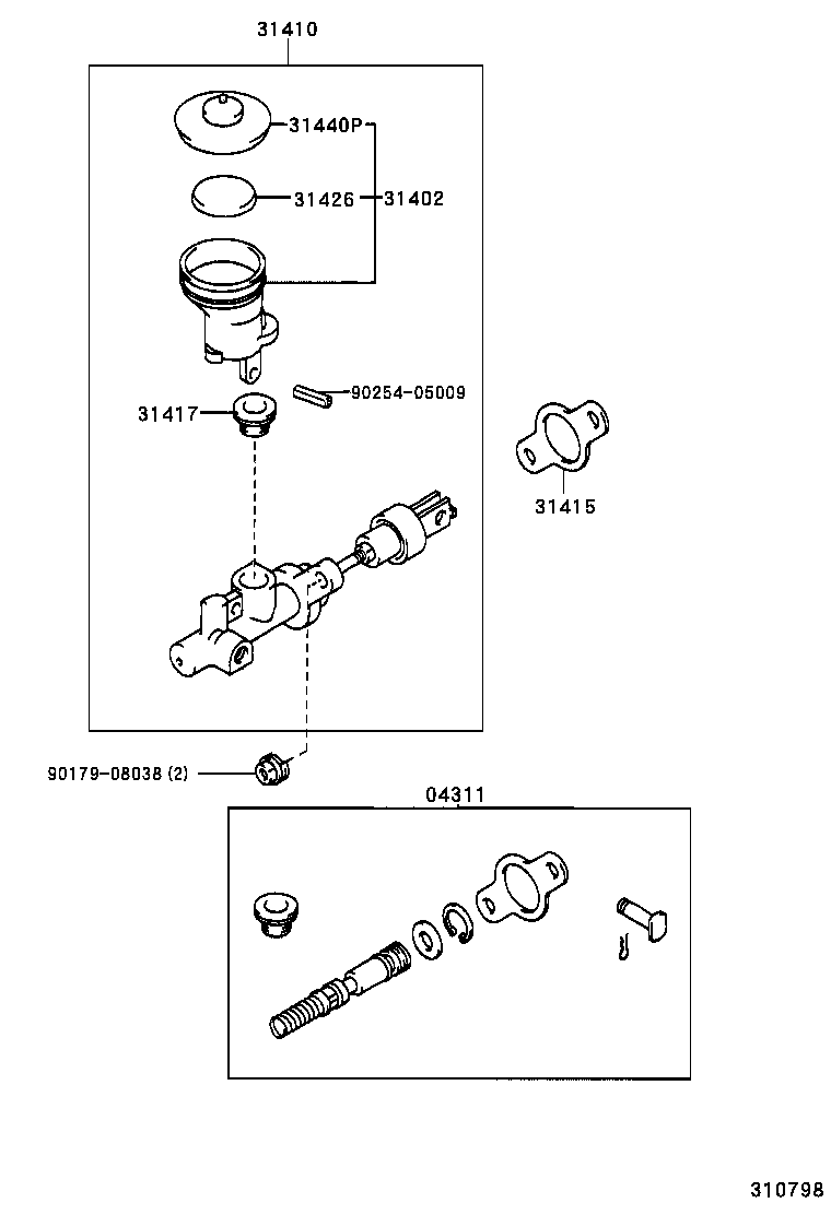  HILUX 4RUNNER 4WD |  CLUTCH MASTER CYLINDER