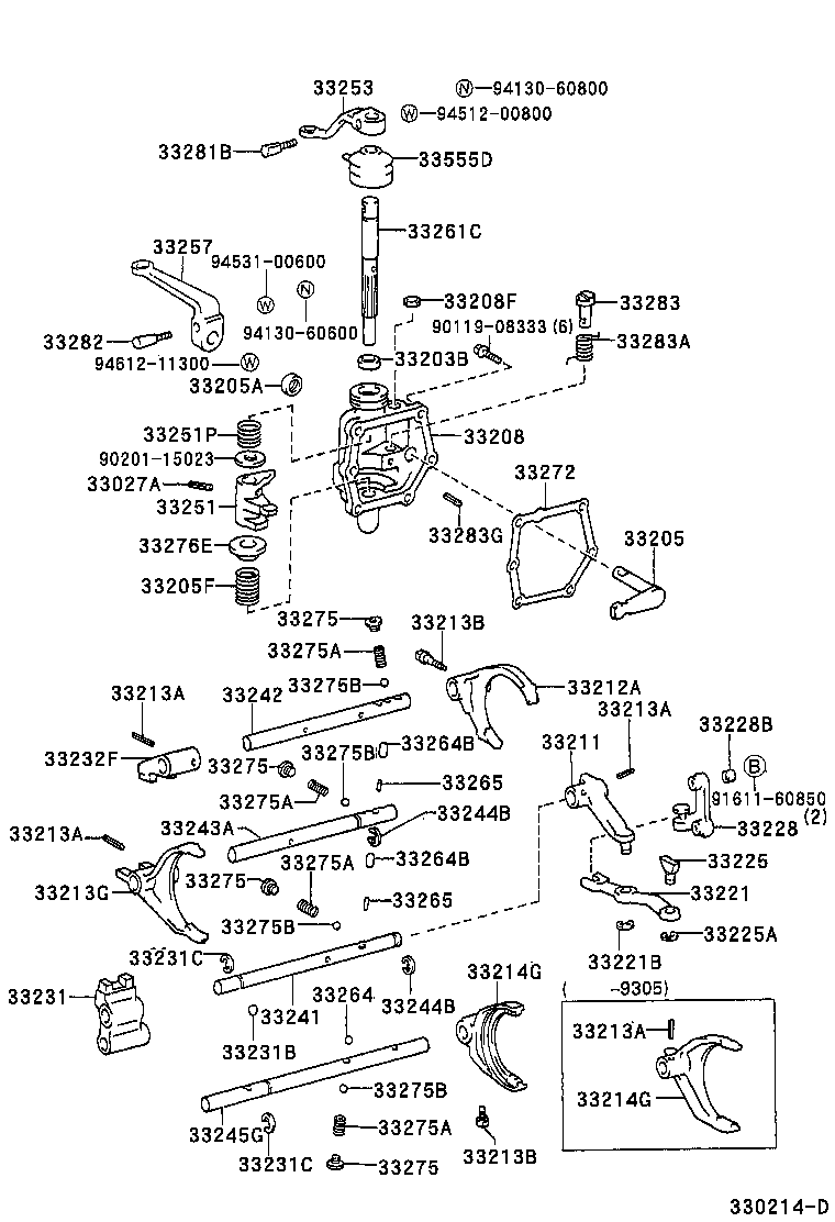  PREVIA |  GEAR SHIFT FORK LEVER SHAFT MTM
