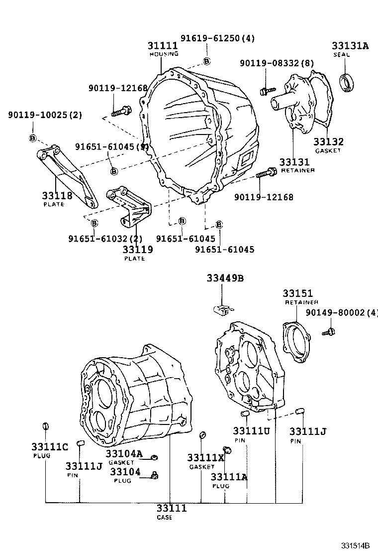  HILUX 4RUNNER 4WD |  CLUTCH HOUSING TRANSMISSION CASE MTM