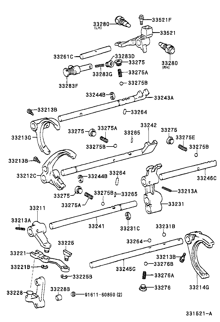  HILUX 4RUNNER 4WD |  GEAR SHIFT FORK LEVER SHAFT MTM