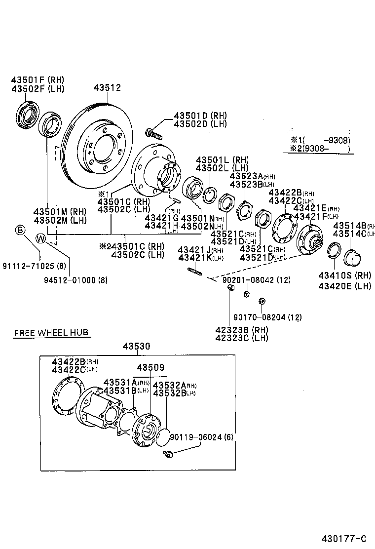  HILUX 4RUNNER 4WD |  FRONT AXLE HUB