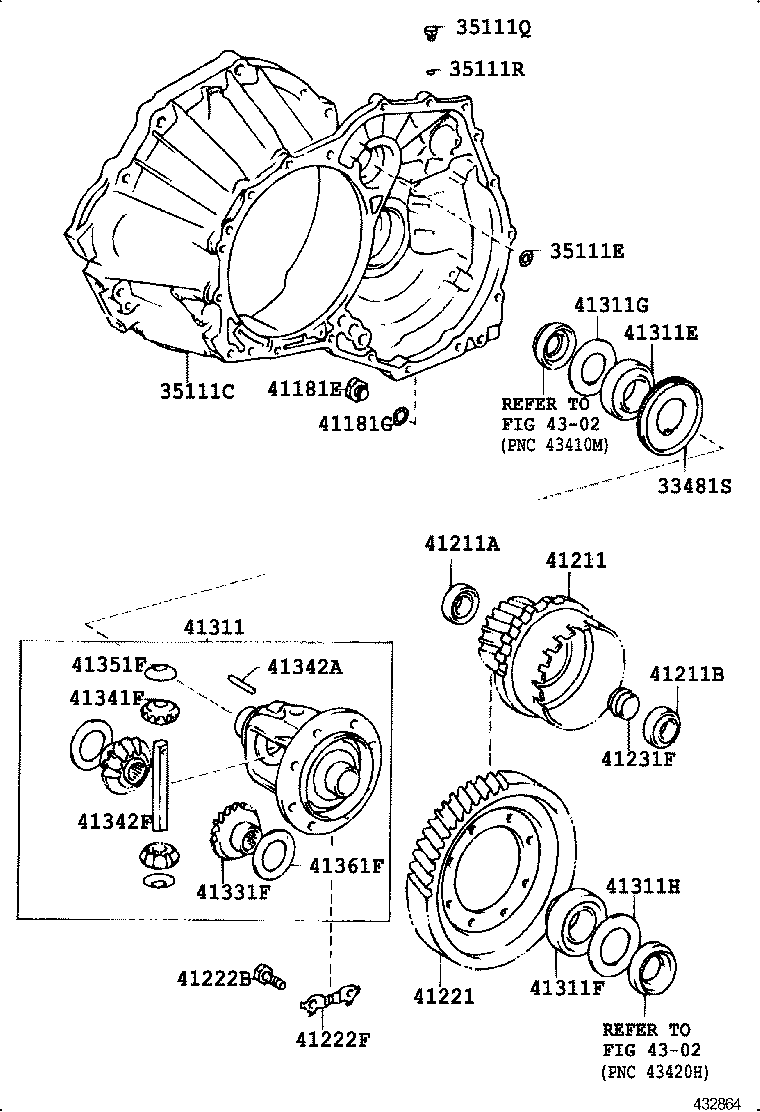  COROLLA SED CP WG |  FRONT AXLE HOUSING DIFFERENTIAL