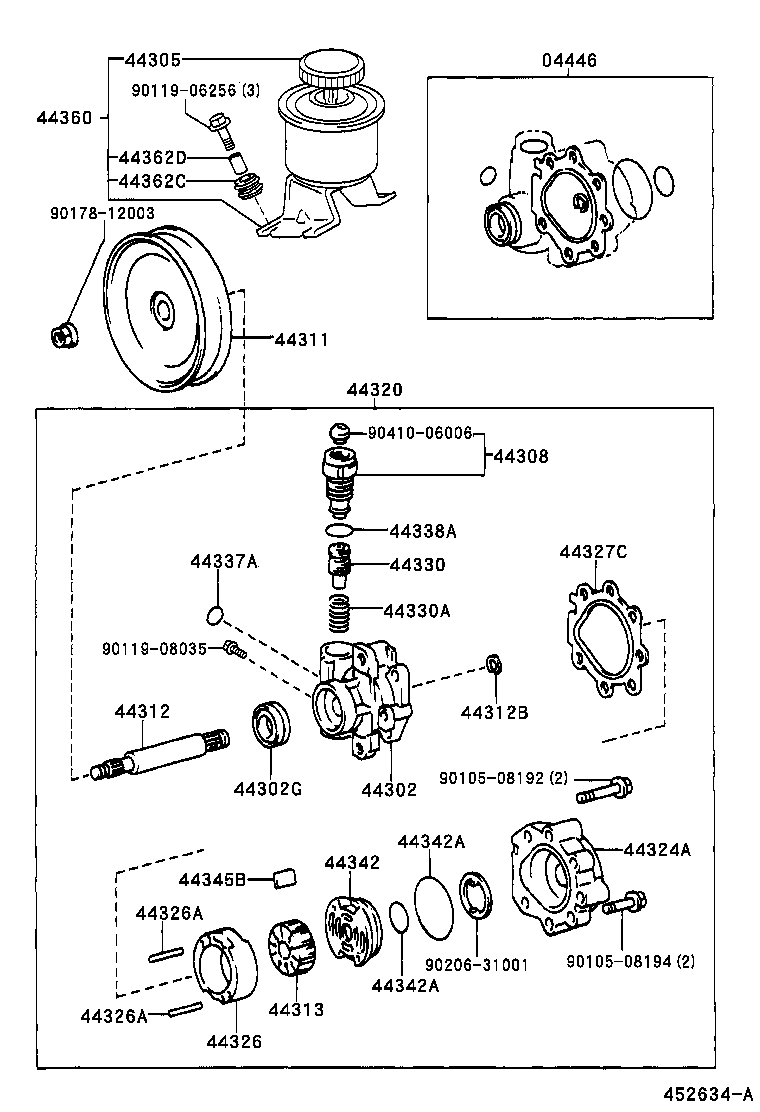  HILUX 4RUNNER 4WD |  VANE PUMP RESERVOIR POWER STEERING
