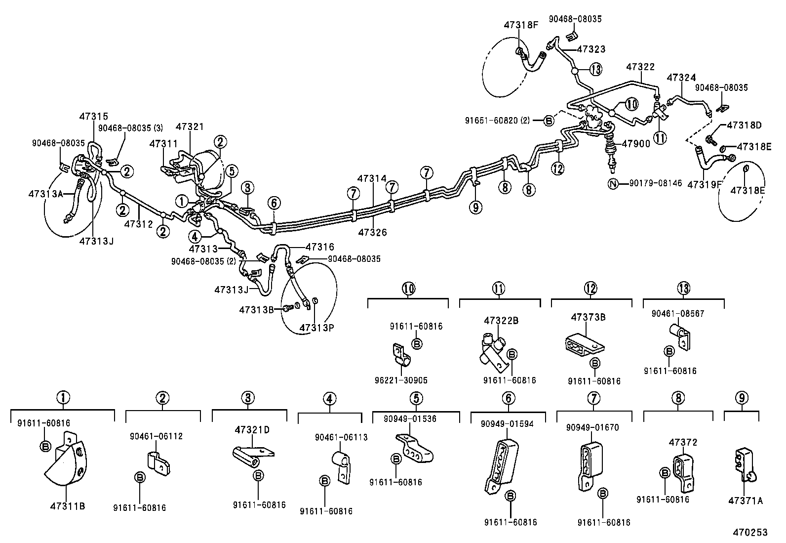  PREVIA |  BRAKE TUBE CLAMP