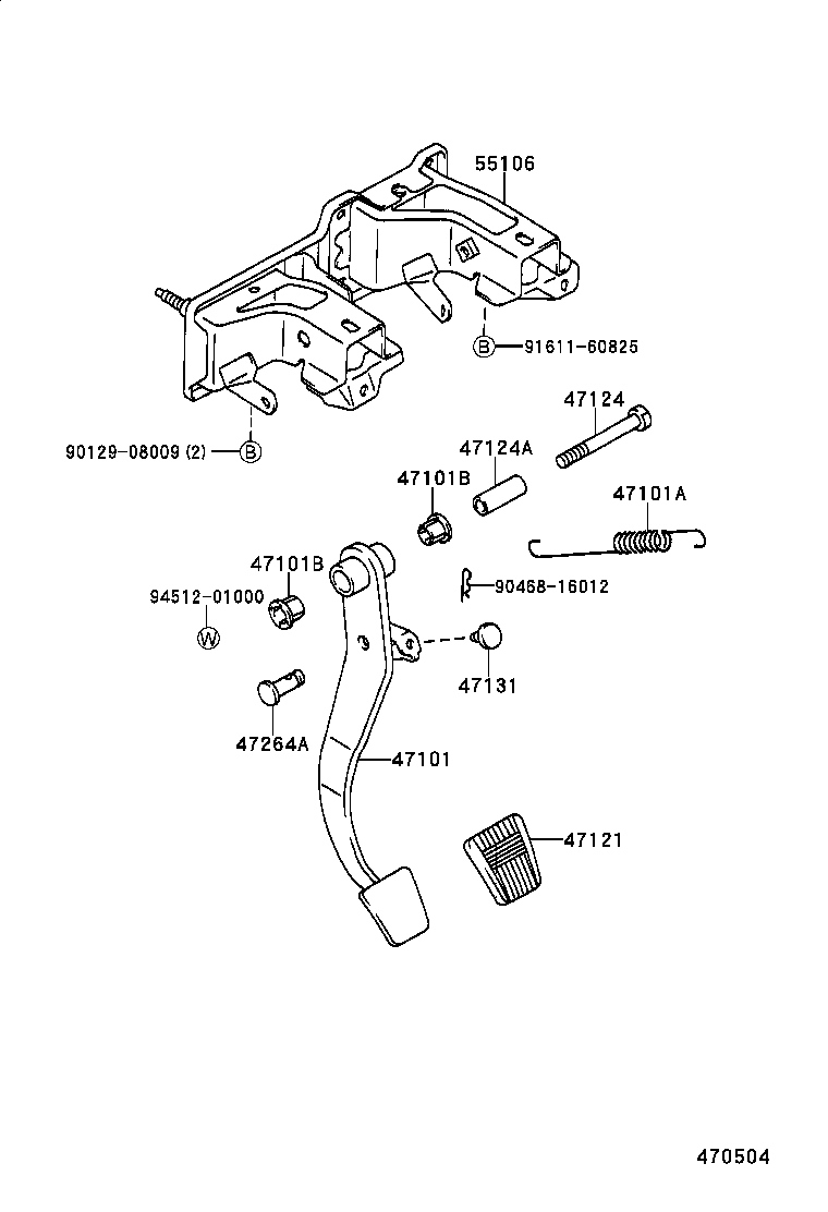 HILUX 2WD |  BRAKE PEDAL BRACKET