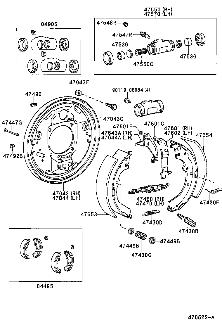  HILUX 2WD |  REAR DRUM BRAKE WHEEL CYLINDER BACKING PLATE