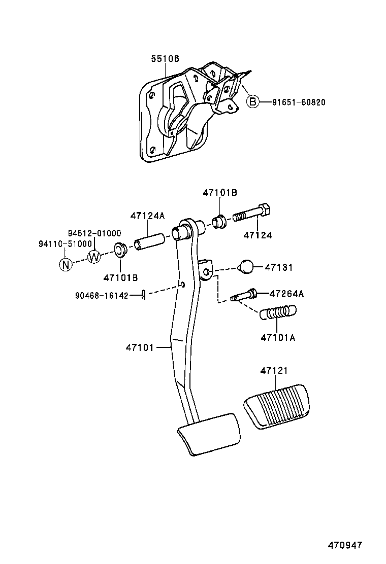  CAMRY JPP SED |  BRAKE PEDAL BRACKET