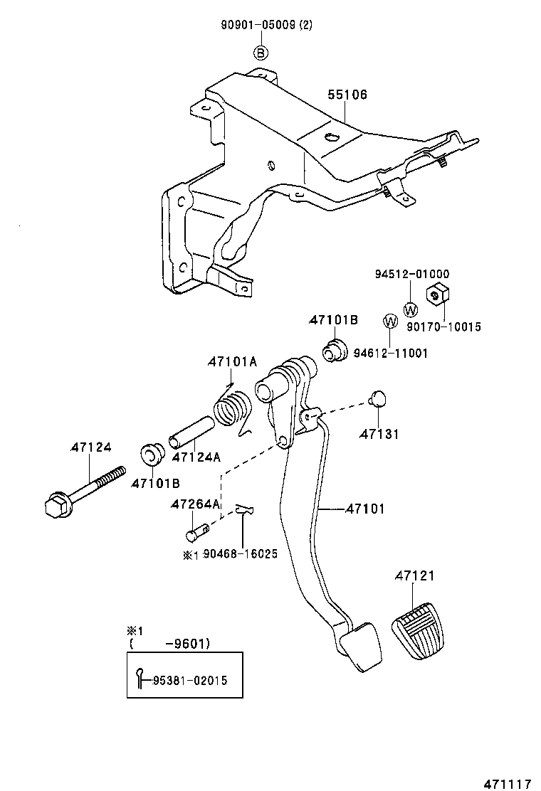  PREVIA |  BRAKE PEDAL BRACKET