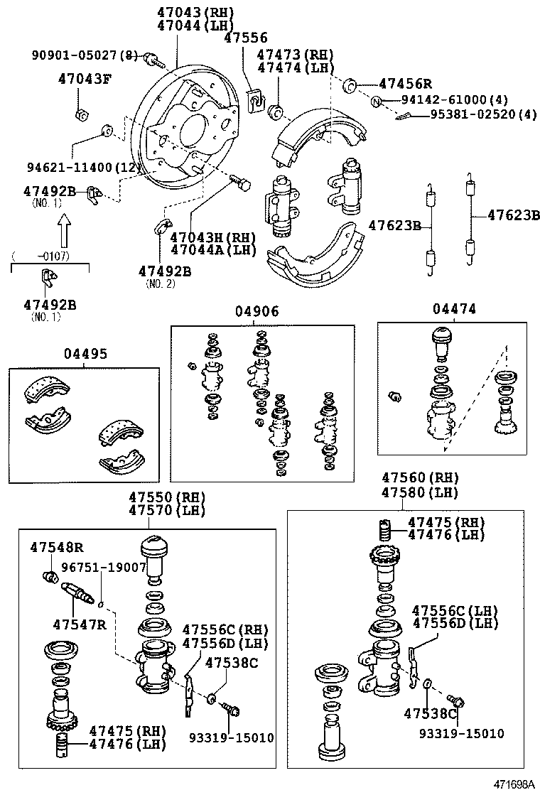  DYNA |  REAR DRUM BRAKE WHEEL CYLINDER BACKING PLATE