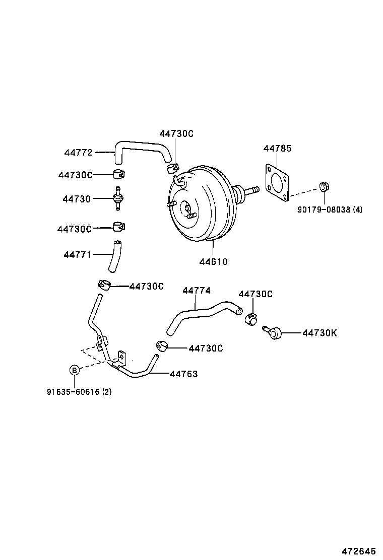  HILUX 4RUNNER 4WD |  BRAKE BOOSTER VACUUM TUBE