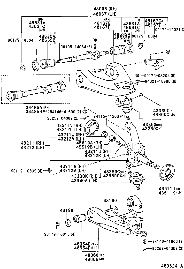  HILUX 4RUNNER 4WD |  FRONT AXLE ARM STEERING KNUCKLE