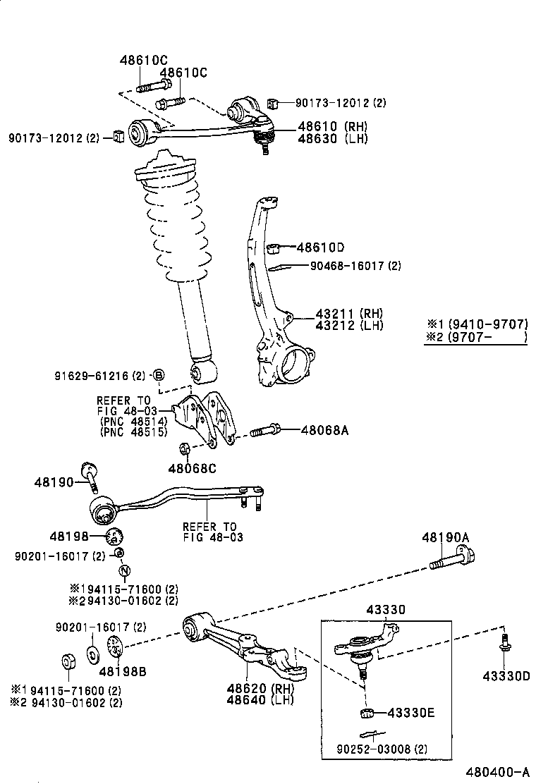  LS400 |  FRONT AXLE ARM STEERING KNUCKLE