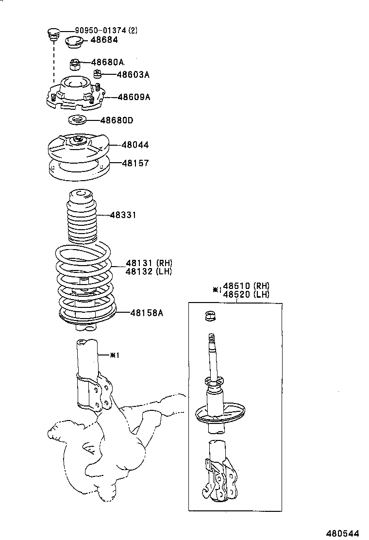  STARLET |  FRONT SPRING SHOCK ABSORBER