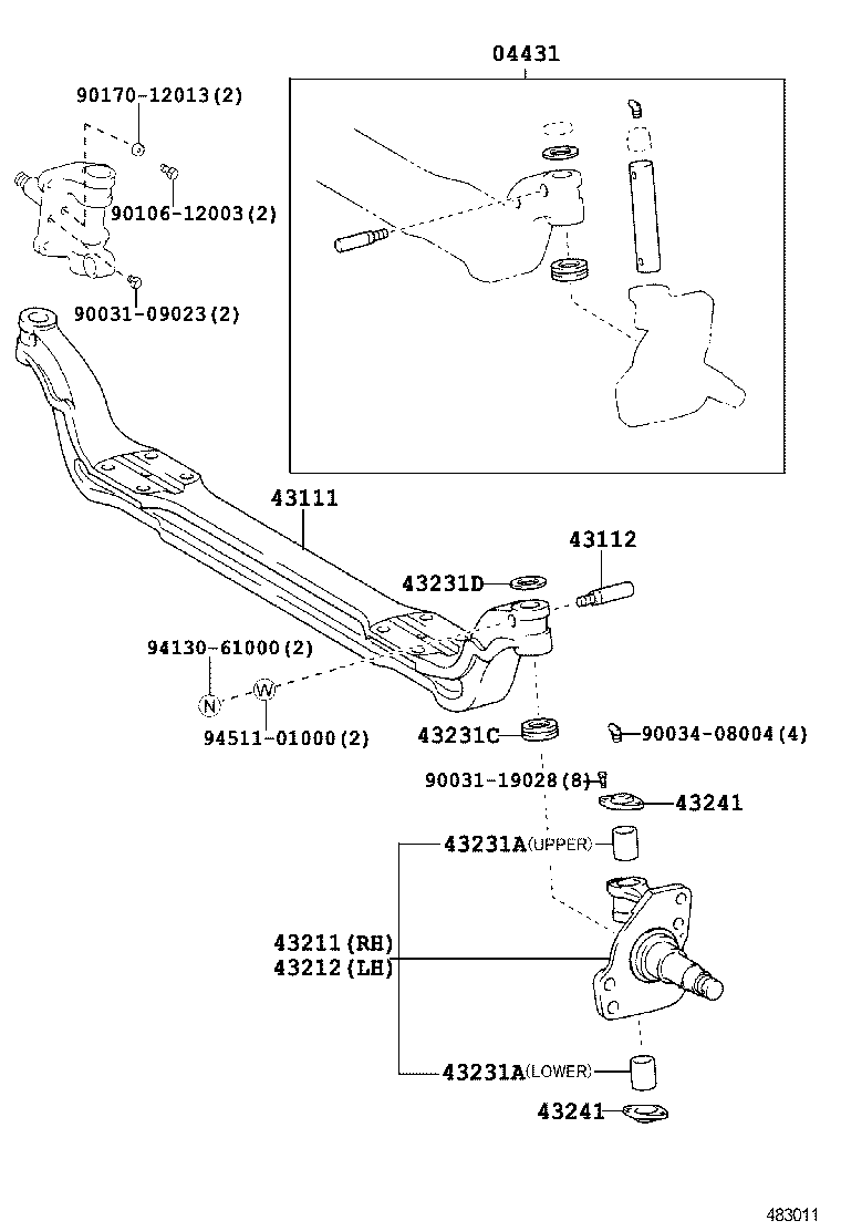  DYNA |  FRONT AXLE ARM STEERING KNUCKLE