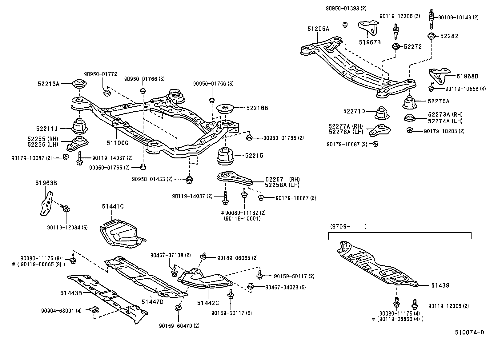  AVALON |  SUSPENSION CROSSMEMBER UNDER COVER