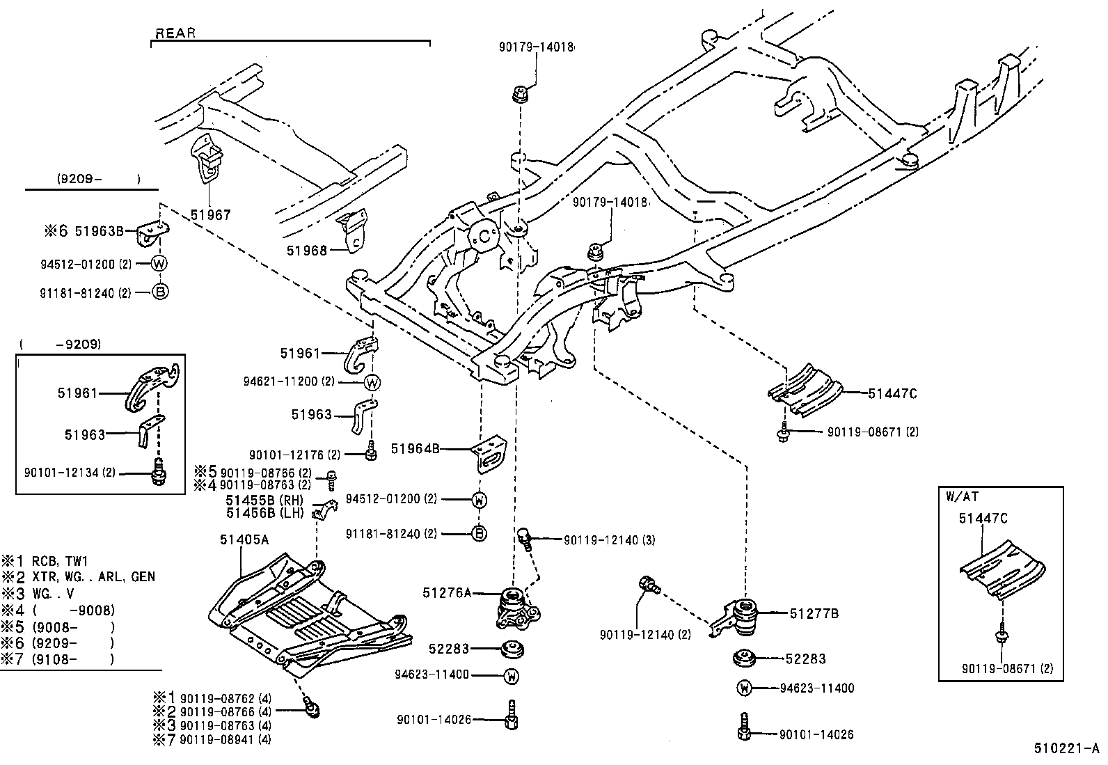  HILUX 4RUNNER 4WD |  SUSPENSION CROSSMEMBER UNDER COVER