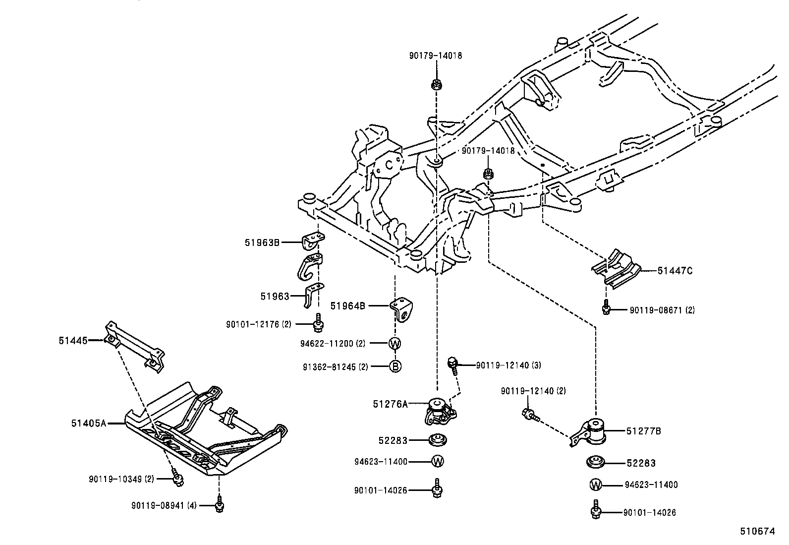  HILUX 4RUNNER 4WD |  SUSPENSION CROSSMEMBER UNDER COVER