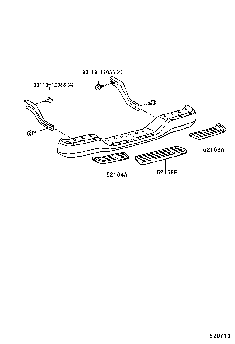  HILUX 4RUNNER 4WD |  REAR BUMPER BUMPER STAY