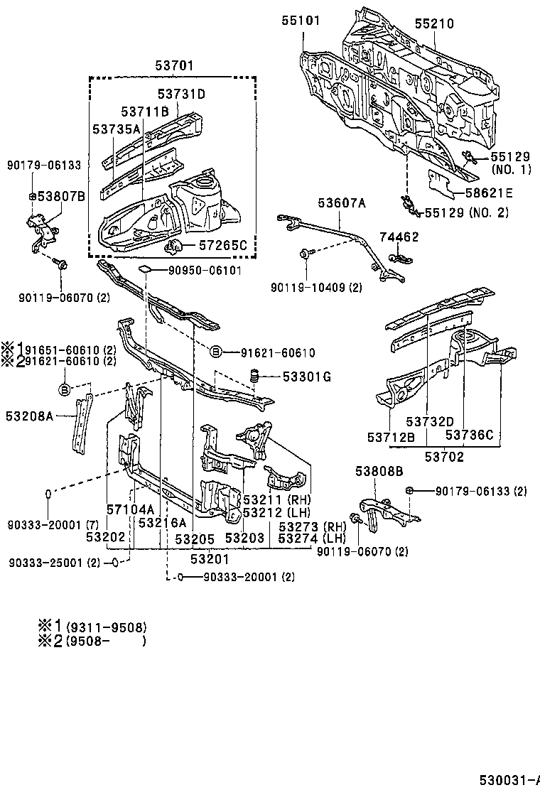  CELICA |  FRONT FENDER APRON DASH PANEL