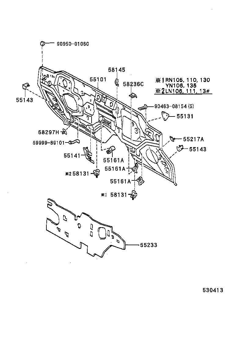  HILUX 4RUNNER 4WD |  FRONT FENDER APRON DASH PANEL