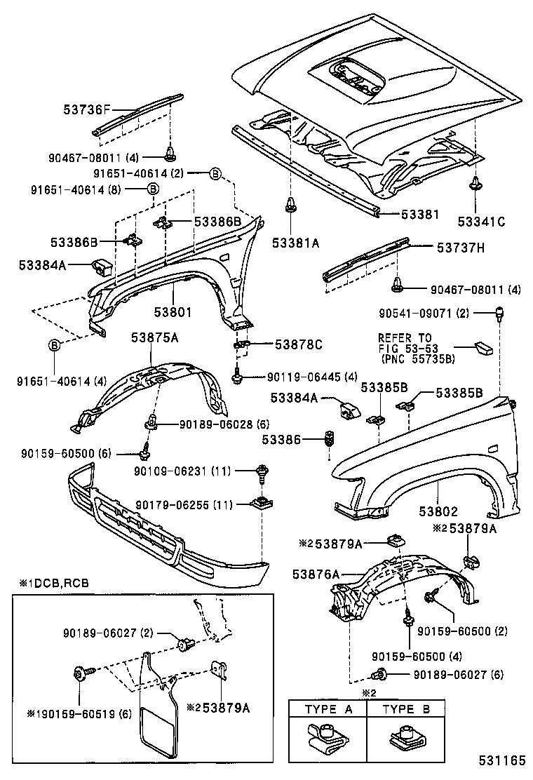 HILUX 4RUNNER 4WD |  HOOD FRONT FENDER