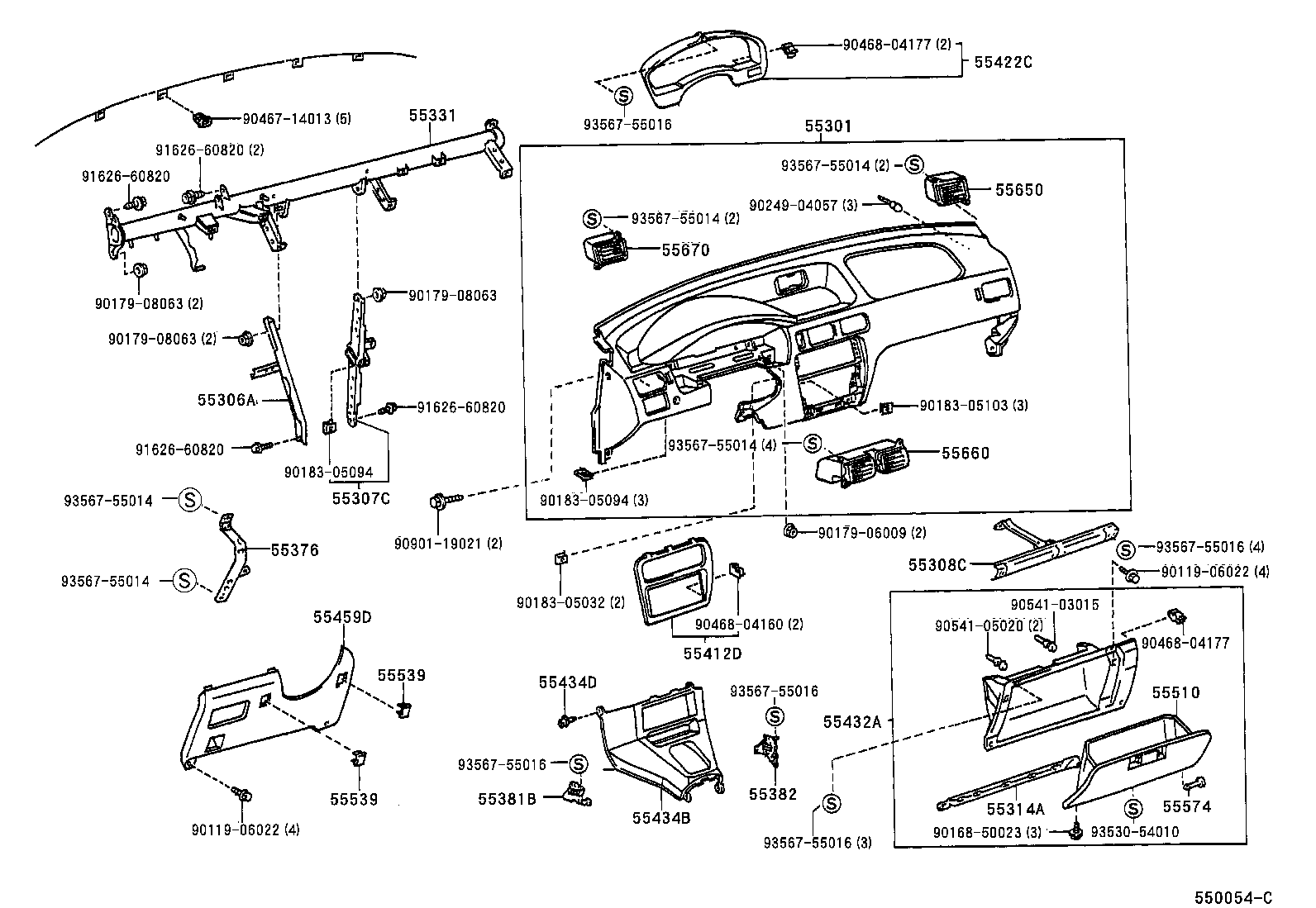  TERCEL |  INSTRUMENT PANEL GLOVE COMPARTMENT