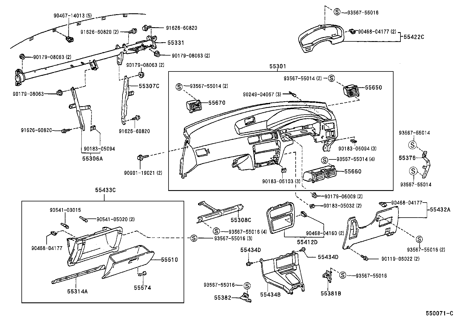  TERCEL |  INSTRUMENT PANEL GLOVE COMPARTMENT