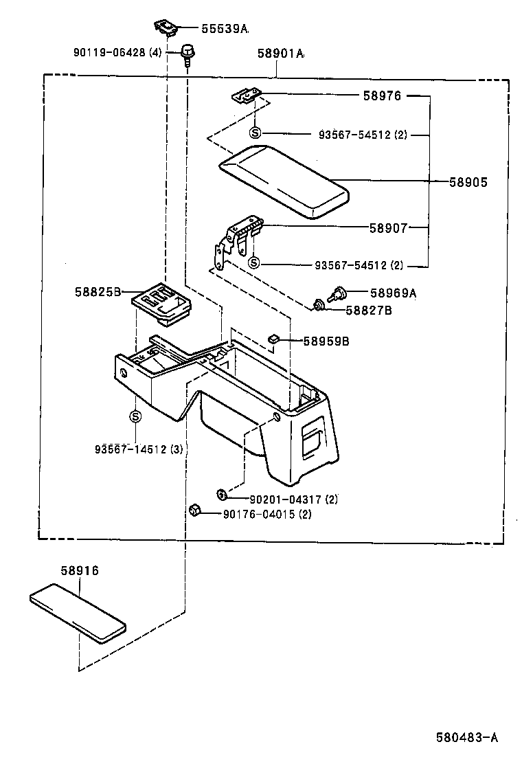  HILUX 4RUNNER 4WD |  CONSOLE BOX BRACKET