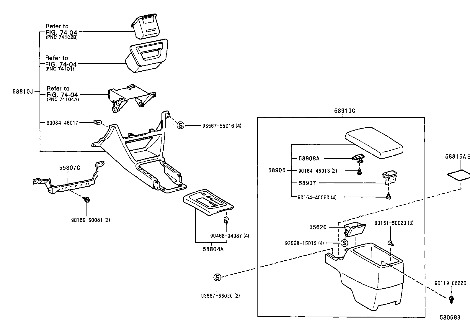  AVALON |  CONSOLE BOX BRACKET