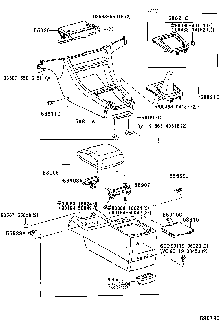  CAMRY NAP SED WG |  CONSOLE BOX BRACKET