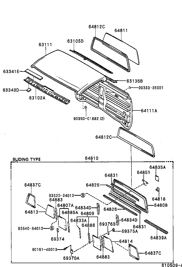  HILUX 4RUNNER 4WD |  ROOF PANEL BACK PANEL