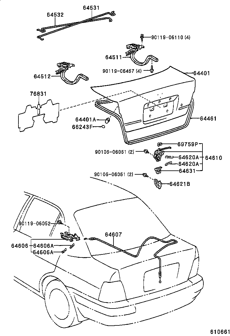  TERCEL |  LUGGAGE COMPARTMENT DOOR LOCK