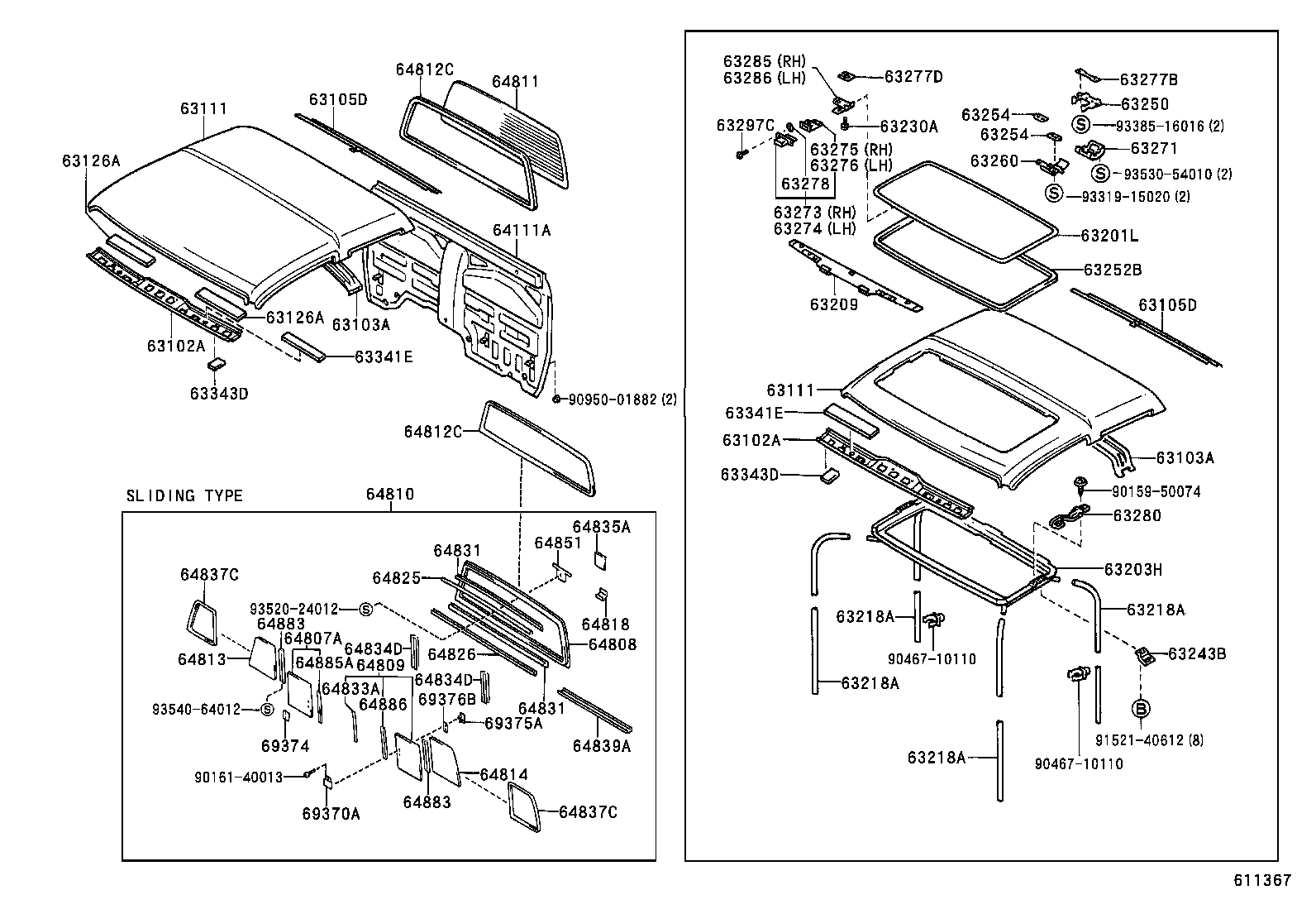  HILUX 4RUNNER 4WD |  ROOF PANEL BACK PANEL